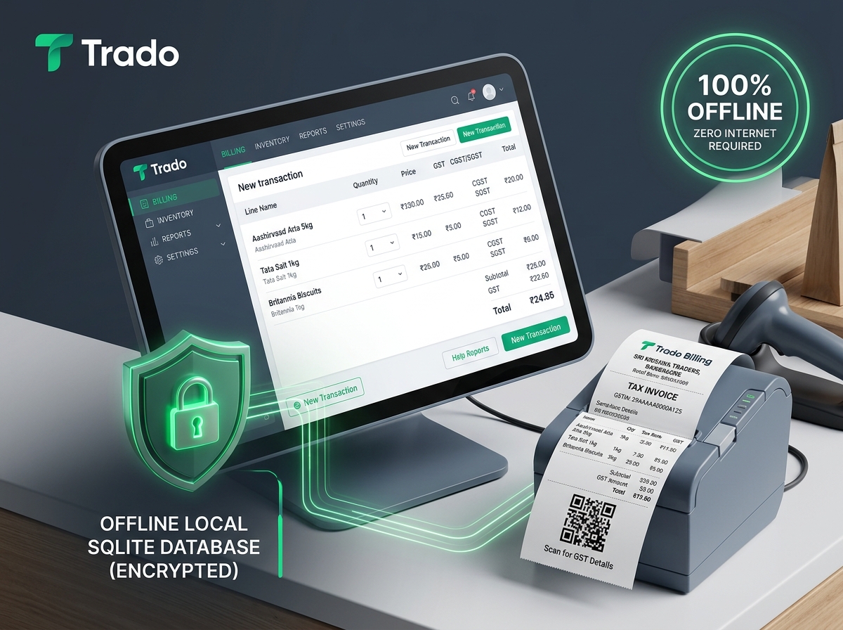 Trado billing on a shop computer